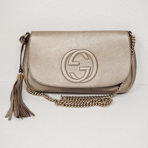 GUCCI Soho Leather Shoulder Bag 449-092625 - Picture 1 of 16